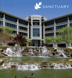 The Falls at Sanctuary Park office building in the North Fulton submarket of Alpharetta, GA. Find out more about this attractive office space sublease opportunity.